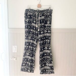 Cali1850 Large Chic Black and White Wide Leg Pants Lounge Beach Pants